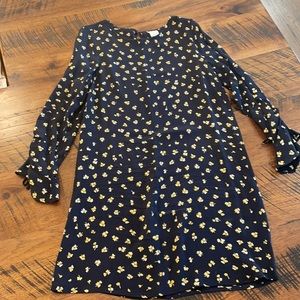 Navy dress with yellow flowers